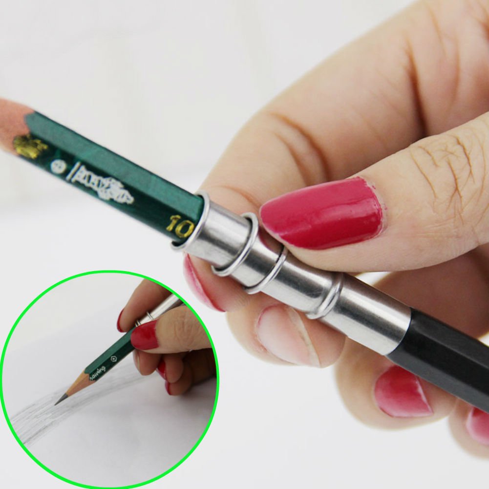 Akak Store 5 Pieces Per Set Adjustable Handy Dual Head Pencil Extender Holder Pencil Lengthener Length Extender Holder for School,Office,Sketch,Art,Writing AKOAK