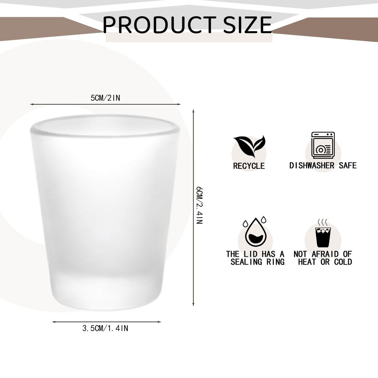 YOUKE OLA 36 Pack Sublimation Shot Glasses Cups with Heavy Base Sublimation Blanks Cute Shot Glass Tumbler Bulk for Heat Press, Personalized Gift, Wedding, Party, Frosted 1.5oz YOUKE OLA