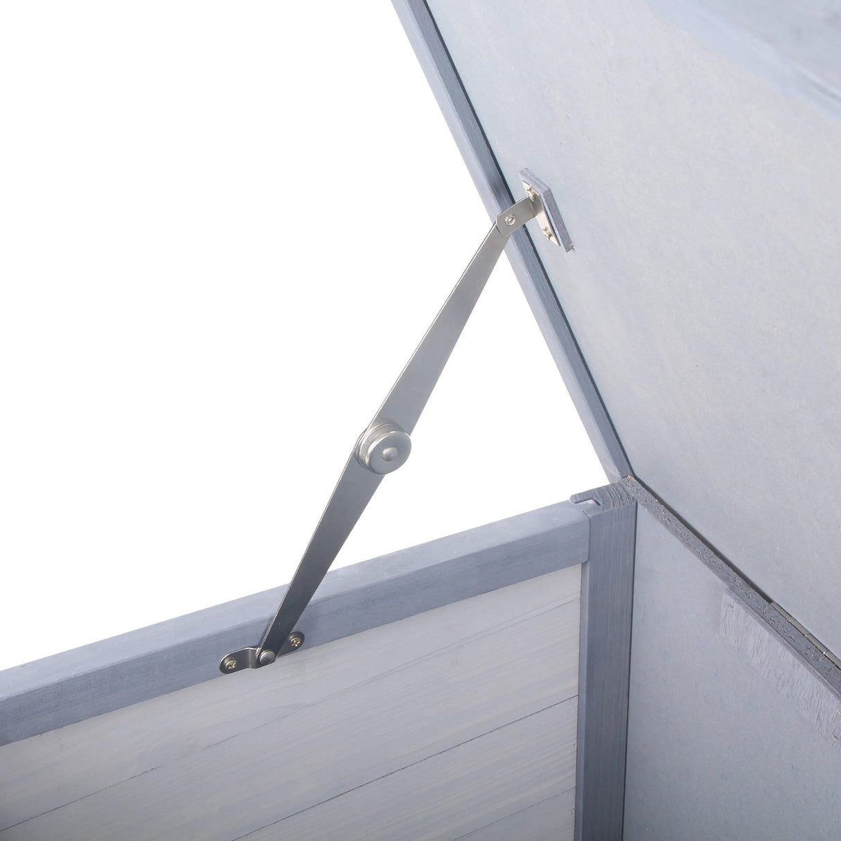 PawHut Wooden Rabbit Hutch Bunny Hutch Cage Guinea Pig with Waterproof Roof, No Leak Tray and Feeding Trough, Indoor/Outdoor, Gray PawHut