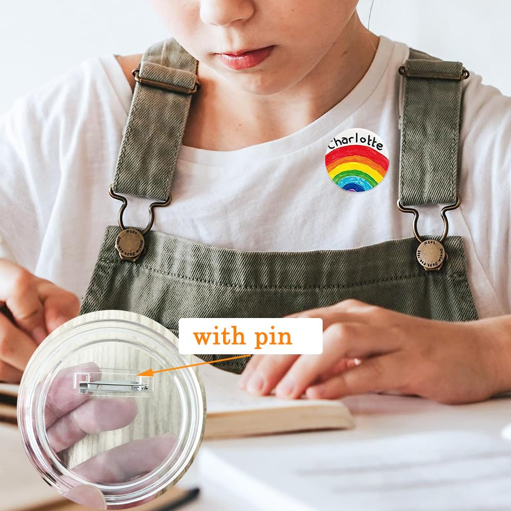 3 Inch Acrylic Button Pins Clear Plastic Button Badges Pin Large Craft Button with Pin Blank Pins DIY Photo Buttons Pin Picture Buttons Badges Kit for DIY Crafts (25) MIOINEY