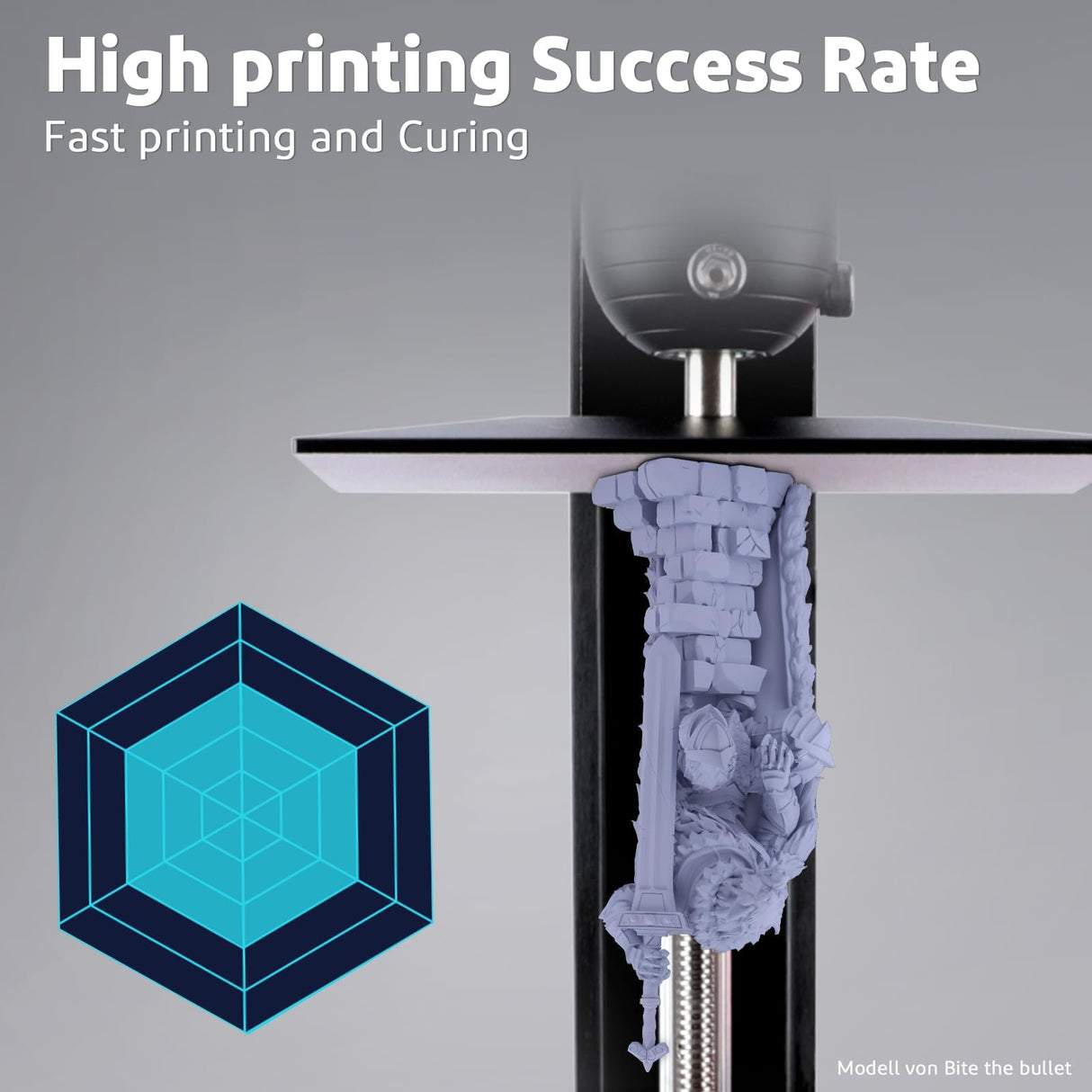 ELEGOO Water Washable 3D Printer Resin 2000g, Precise Printing Liquid Photopolymer Resin, Low Shrinkage 405nm Curing Resin for LCD 3D Printer, Grey ELEGOO