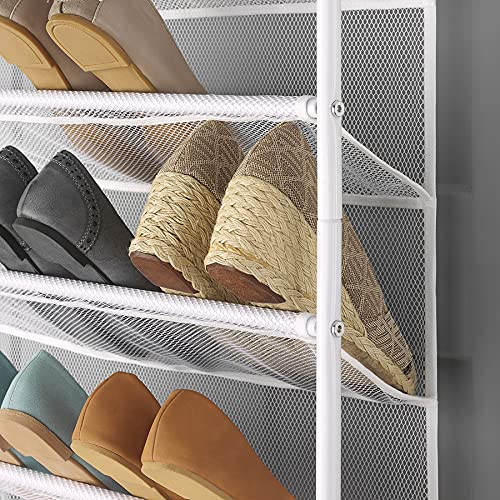 Whitmor Over the Door Shoe Organizer - Holds up to 36 Pairs of Shoes - Metal & Mesh - White Whitmor