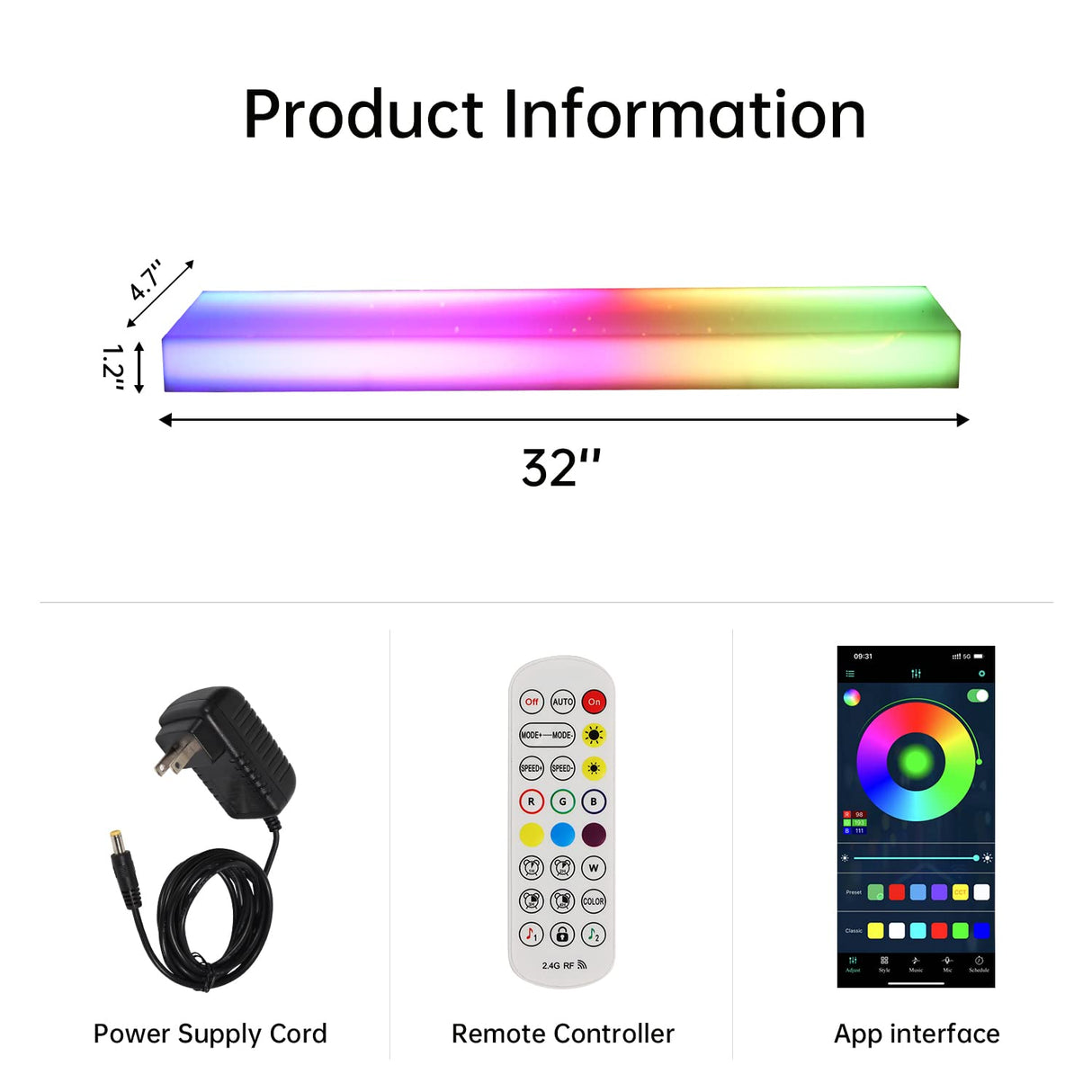 Cimcame Led Lighted Liquor Bottle Display Shelf Set of 2 with Remote&APP Control 32 Inch Floating Wall-Mounted Illuminated Marquee Lighting Shelves for Home Commercial Bar Cimcame