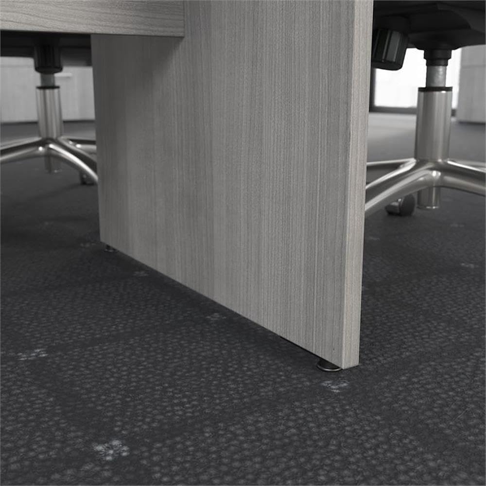 Bush Furniture UrbanPro Conference Table with Wood Base in Platinum Gray - Engineered Wood Bush Business Furniture