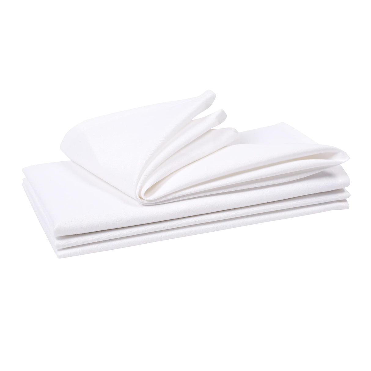 Cloth Dinner Napkins with Hemmed Edges 18x18 Inches Washable - 100% Polyester Soft & Comfortable Reusable Napkins for Weddings, Parties or Daily Use (Set of 4, White) THE BEER VALLEY