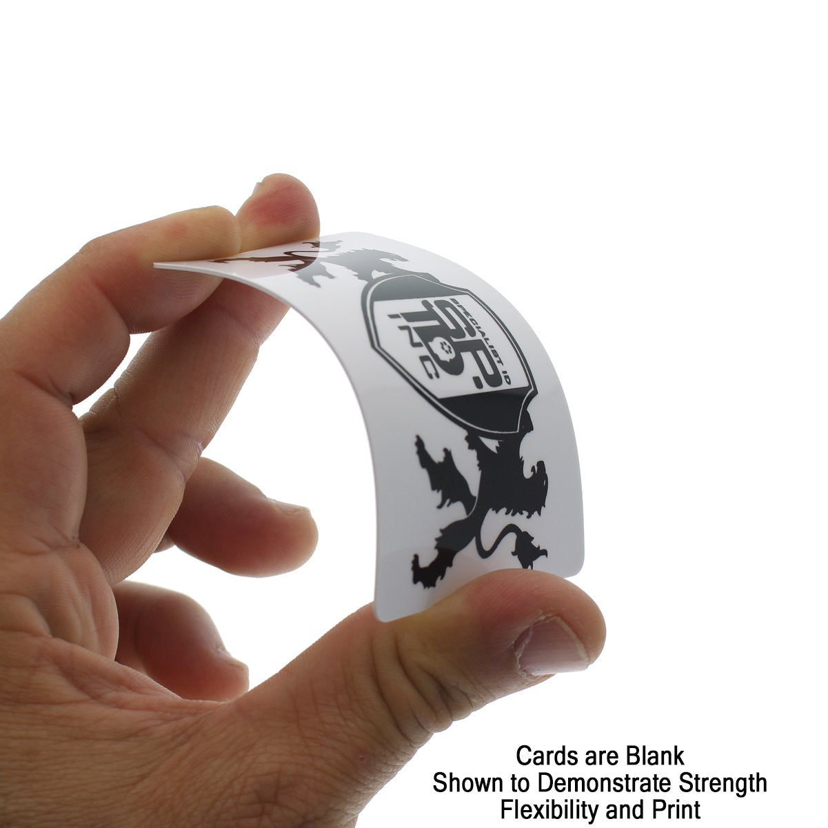 Bulk 100 Pack - Premium Blank PVC Cards for ID Badge Printers - Graphic Quality White Plastic CR80 30 Mil (CR8030) by Specialist ID - Compatible with Most Photo ID Badge Printers (White) Specialist ID