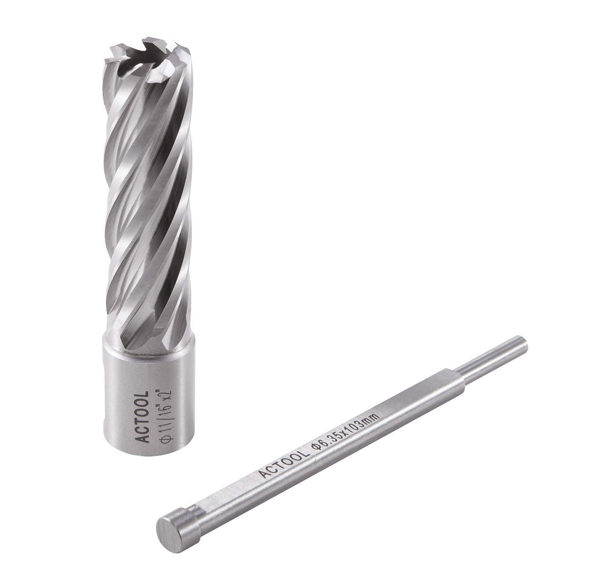 ACTOOL 11/16" Diameter × 2" Depth of Cut HSS ANNULAR Cutter with 3/4'' Weldon Shank ACTOOL