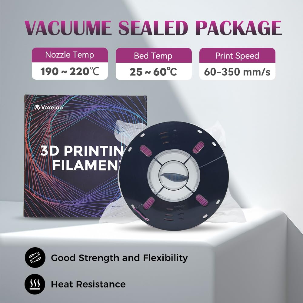 VOXELAB Chameleon HS PLA Filament 1.75mm+/- 0.02mm, Color Changeable Rapid PLA 3D Printer Filament, Max 500mm/s High Speed Printing, Changing Colors Filament 1kg Spool (2.2lbs),Abyssal Red Voxelab