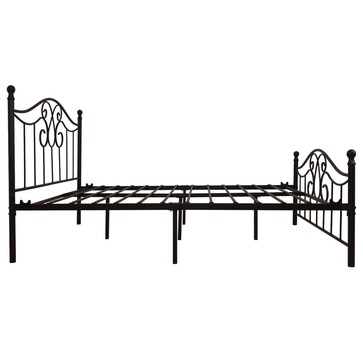 YALAXON Vintage Sturdy Metal Bed Frame with Headboard and Footboard Basic Bed Frame No Box Spring (Queen, Black) YALAXON