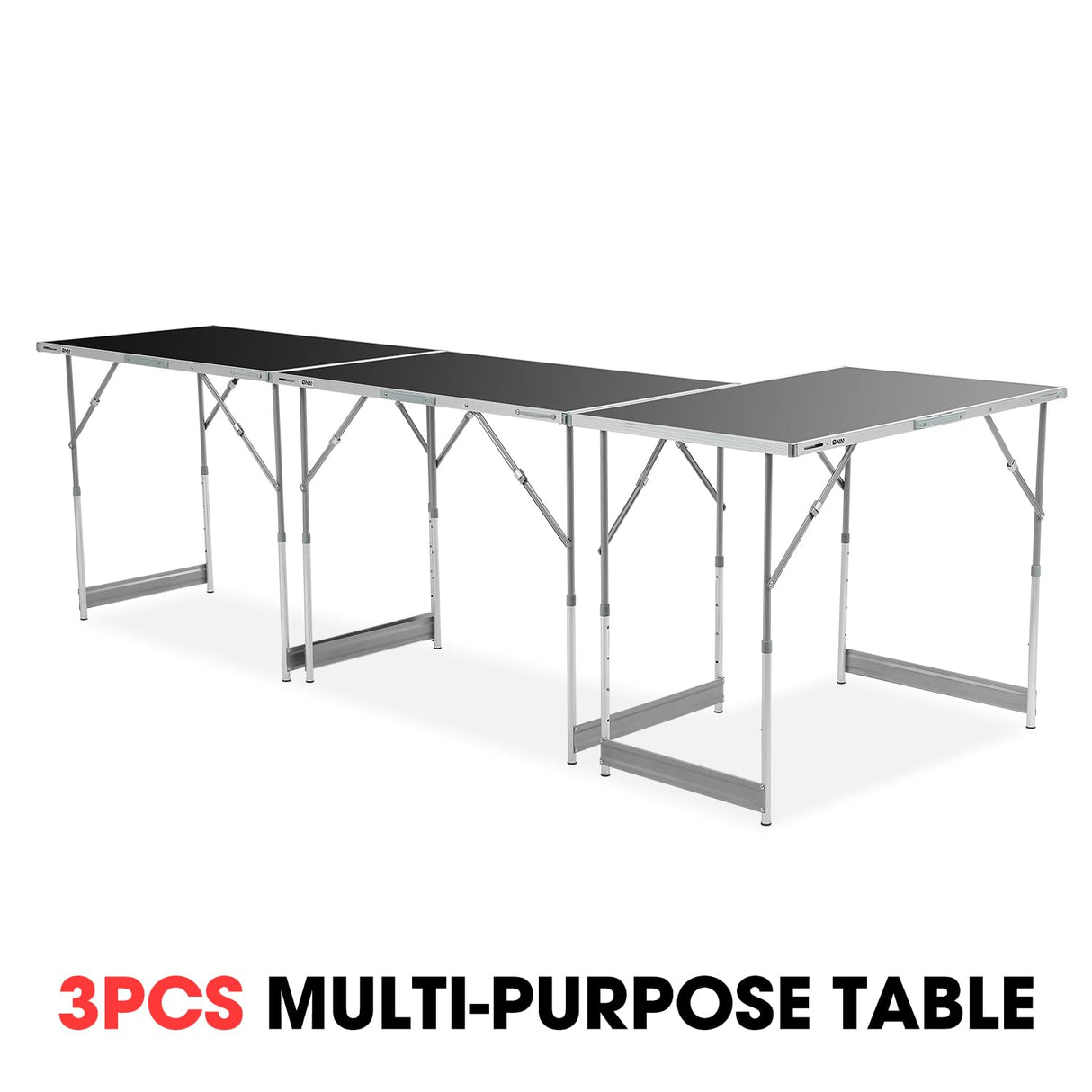 DNA MOTORING Multi-Functional 3pcs Multi-Purpose Folding Work Table, Portable 4-Level Adjustable Height Workbench for Workshop, Camping Trip, W/Handle, Tools-00548 DNA MOTORING