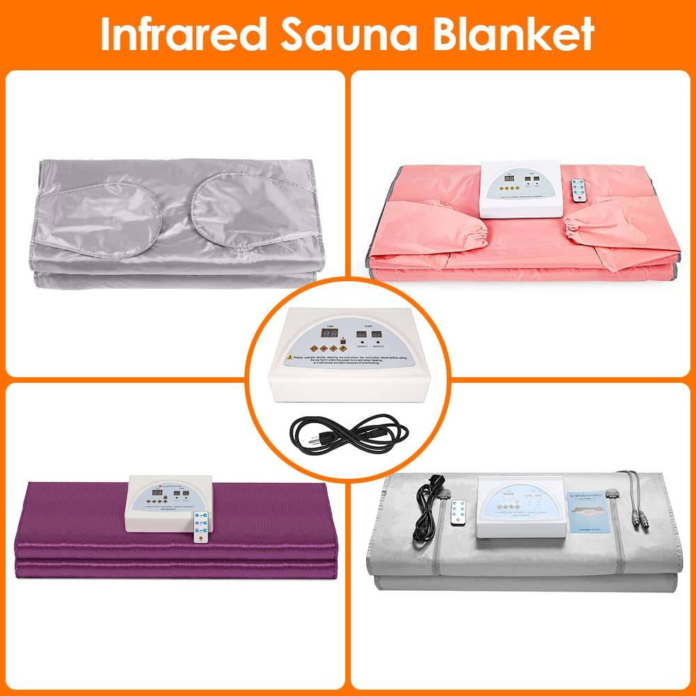 Infrared Sauna Blanket Controller, Digital Heat 2 Zone Sauna with Remote Control, Professional Detox Anti Ageing Beauty Machine, Sauna Blanket Replacement Parts (NOT Included Blankets) TaTalife