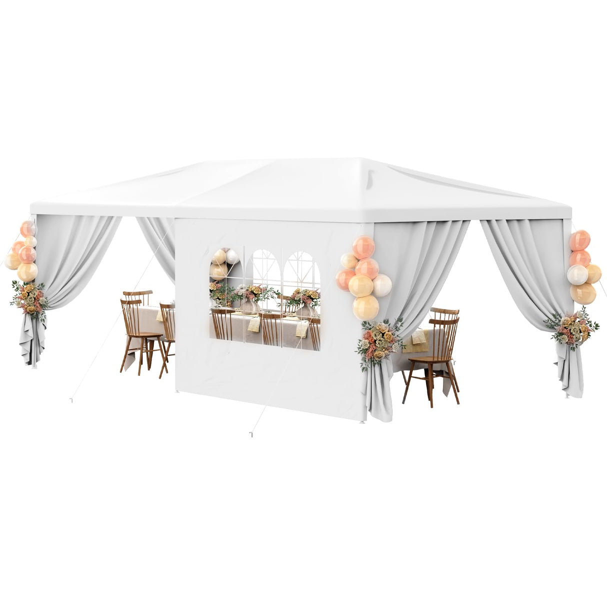 10x20FT Black Party Tent Outdoor Canopy Tent Heavy Duty Wedding Tent Waterproof Patio Gazebo Event Tents for Parties with 4 Removable Sidewalls Perfect for Birthday Holiday Christmas BBQ susici