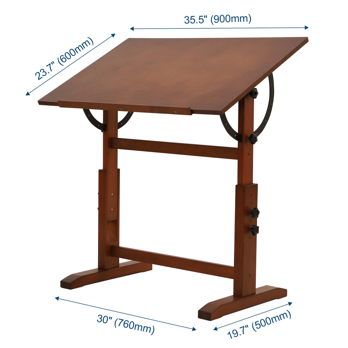 VISWIN Wood Drafting Table for Adults, 24'' x 35" Drawing Table with Adjustable Height & Angle for Art Studio, Solid Pine Wood Artist Desk for Drawing, Drafting, Writing, Reading, Sketching VISWIN