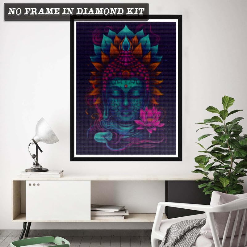 Wergund Diamond Art Painting Buddha, Diamond Art Kits for Adults Religion, Full Drill Crystal Rhinestone Embroidery Cross Stitch Arts Craft Canvas Wall Decor Gift 12x16Inch/30x40 cm-16 Wergund