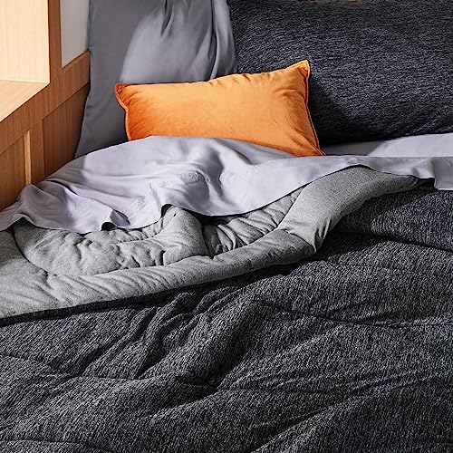 Bedsure Twin/Twin XL Comforter Set - Cooling and Warm Bed Set, Charcoal Black Reversible Bedding for All Season, 2 Pieces, 1 Twin/Twin XL Size Comforter (68"x88") and 1 Pillow Case (20"x26") Bedsure