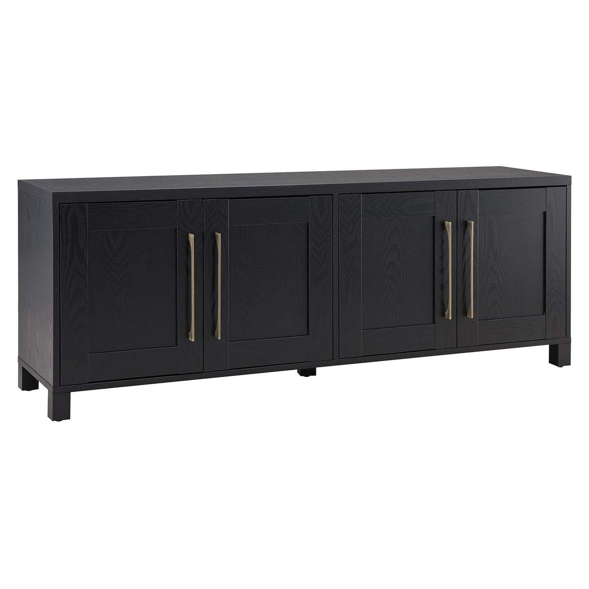 Henn&Hart Rectangular TV Stand for TV's up to 80" in Black Grain, TV Stands for the Living Room Henn&Hart