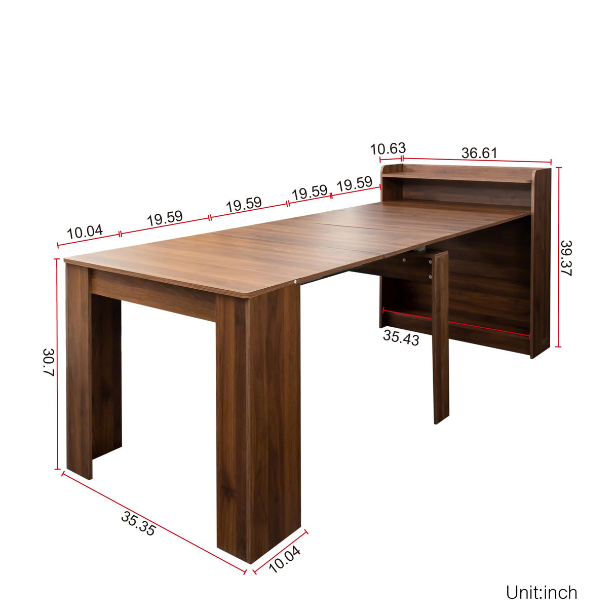 LyuHome 98.43" Expandable Dining Table for 8-12, Modern Extendable Dining Room Table with Storage MDF Wooden Extendable Table as Kitchen Table Console Table Office Table Extendable from 20" to 98.43" LyuHome