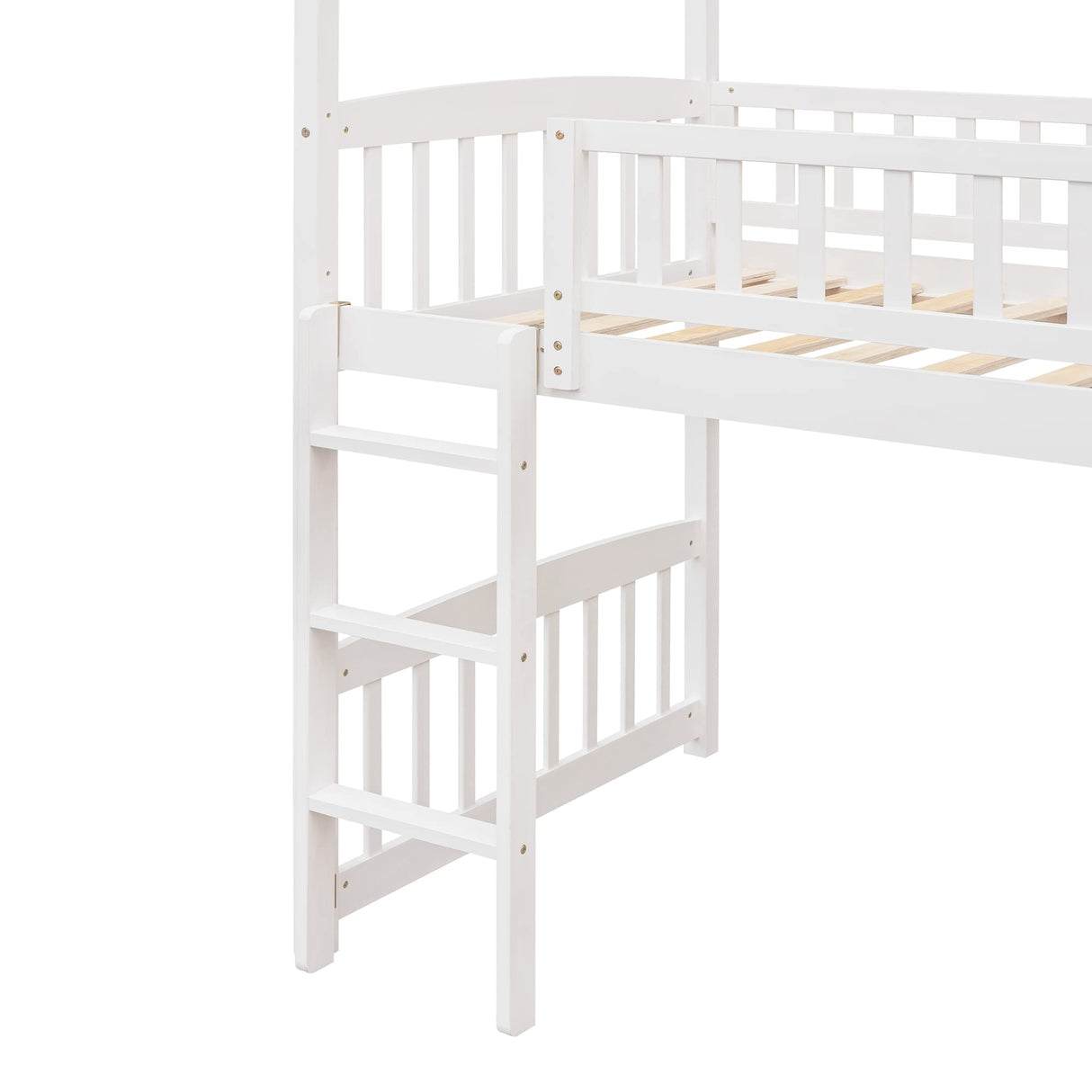 Harper & Bright Designs Twin Loft Bed with Slide for Kids, House Loft Bed Frame with Ladder and Guardrails, Wood Loft Beds for Kids, Boys, Girls, No Box Spring Needed, White Harper & Bright Designs