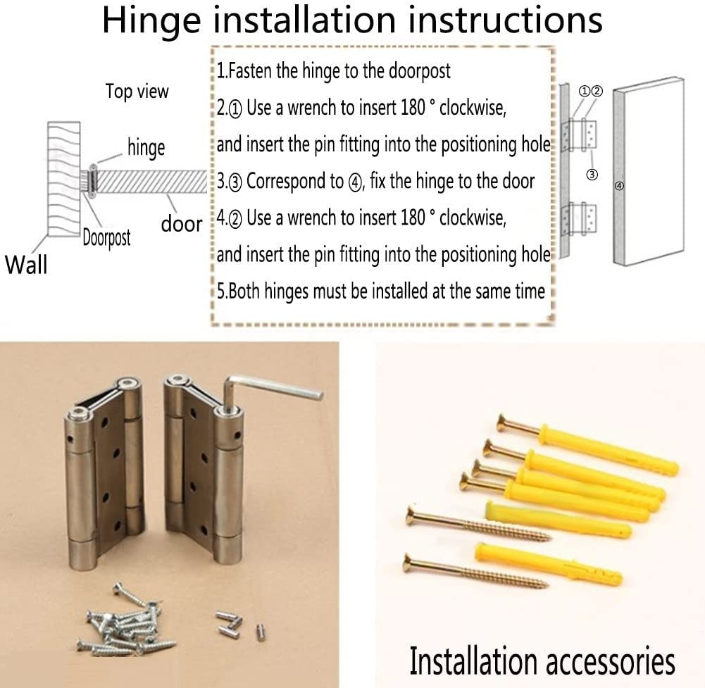 FUYAO Natural Solid Wood Louvered Saloon Swing Door, 105cmWidthx70cmHigh Handmade Cafe Swinging Door with Metal Hinges, Two-Way Open Partition Door for Kitchen Balcony FUYAO