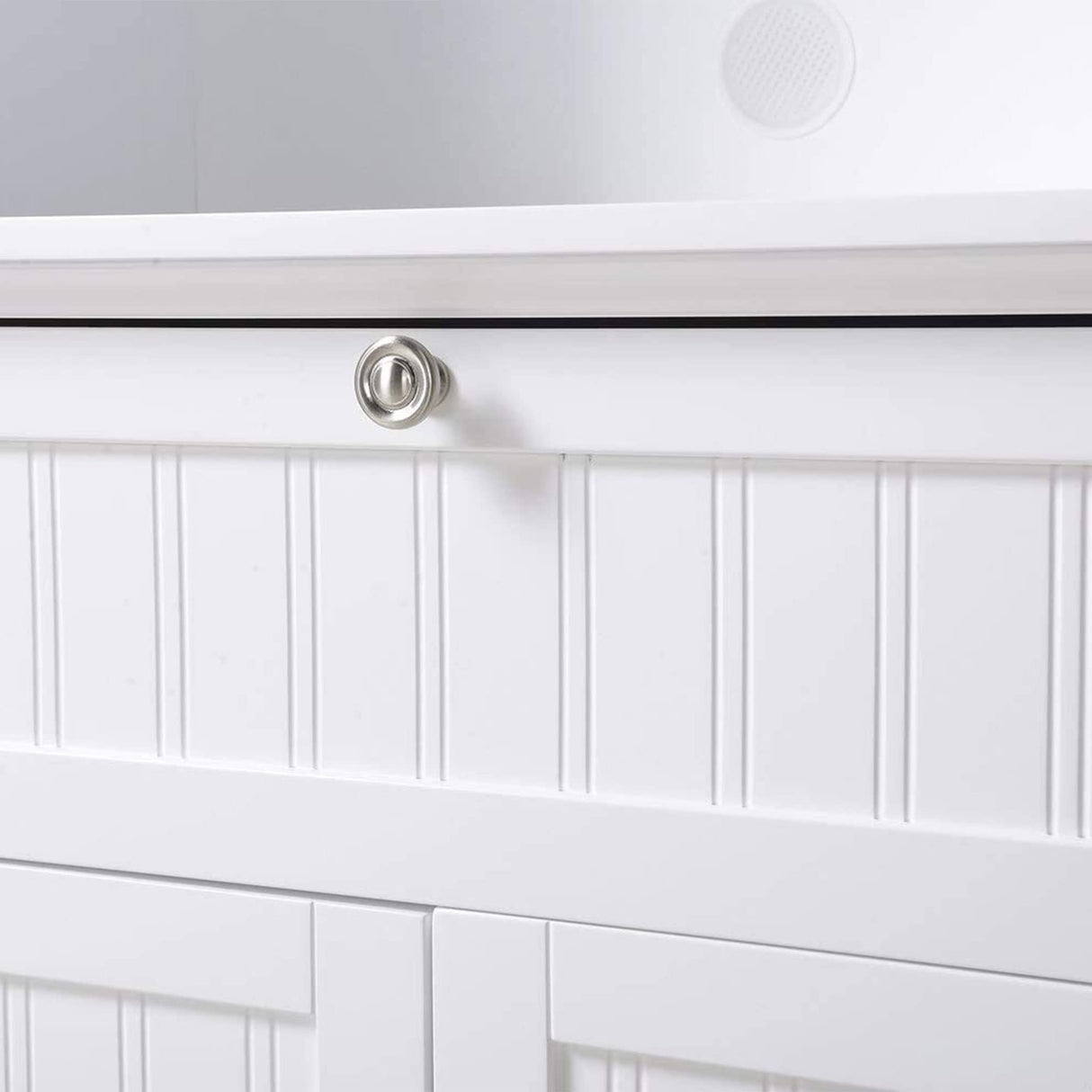 American Furniture Classics OS Buffet and Hutch with Framed Glass Doors and Drawer, Large, White American Furniture Classics