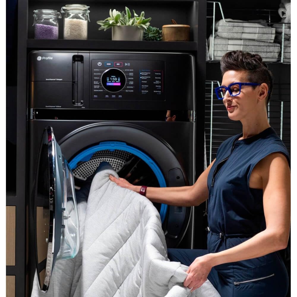 GE Profile PFQ97HSPVDS 28 Inch Smart Front Load Washer/Dryer Combo with 4.8 cu.ft. Capacity, 12 Wash Cycles, 14 Dryer Cycles GE