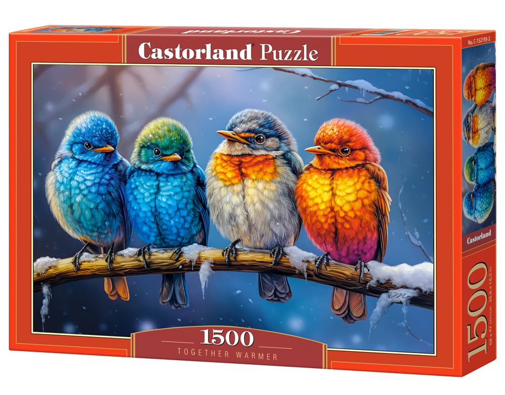 CASTORLAND 1500 Piece Jigsaw Puzzles, Together Warmer, Animal Puzzle, Colorful Birds, Adult Puzzle, Castorland C-152193-2 Castorland