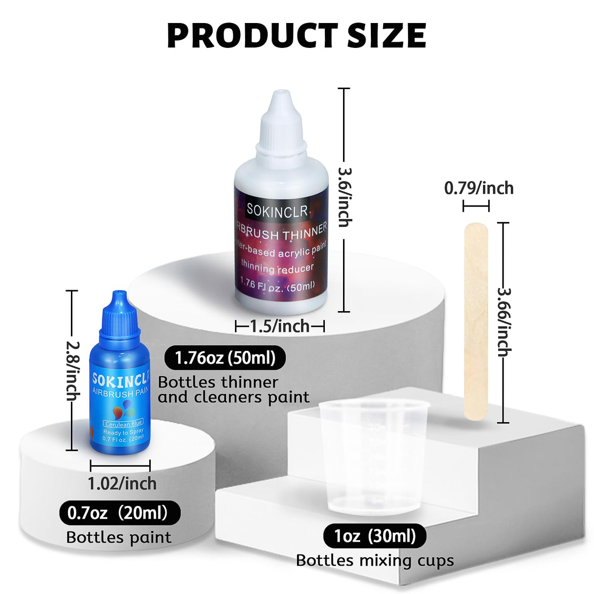 Airbrush Paint - Perfect for Artists and Beginners - Complete Water-Based Air Brush Painting Set with Thinner, Cleaner, Mixing Cups, Mixing Sticks, Gloves SOKINCLR