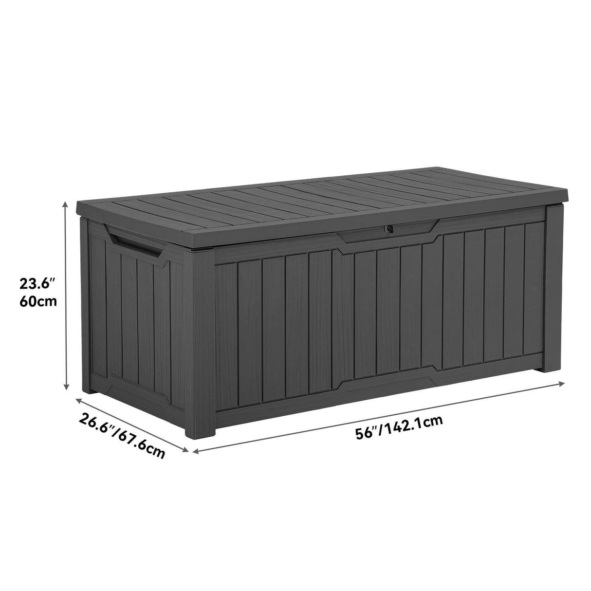 YITAHOME 120 Gallon Resin Deck Box, Weather Resistant Outdoor Storage Box for Patio Cushions, Garden Tools, Pool Supplies, Lockable, Easy Assembly, Extra Seat or Table (Dark Gray) YITAHOME