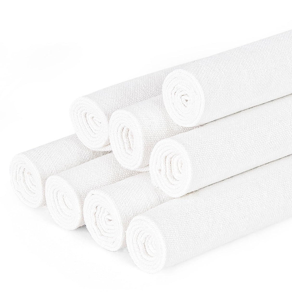 8 PCS Linen Embroidery Fabric, Pre-Cut Solid Color 12 × 12 Inch Square Needlework Fabric, Sewing Quilting Cloth for DIY Garment Crafts, Embroidery Project, Bright White LOVOUS