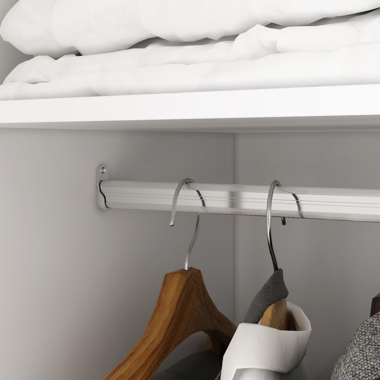 Hitow Large Wardrobe Armoire Closet with 3 Doors, Freestanding Wardrobe Cabinet for Hanging Clothes, Bedroom Armoire Dresser Wardrobe Clothes Organizer, 3-Door White (47.2" W x 18.9" D x 70" H) Hitow