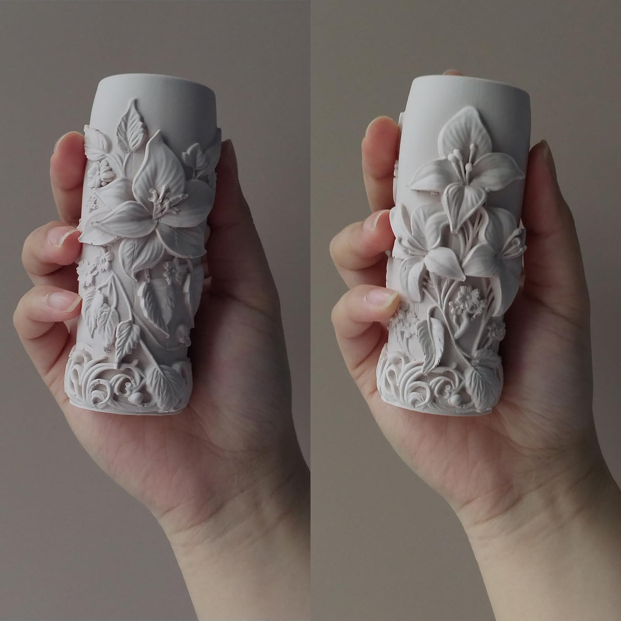 Japleed Elegant Lily Embossed Candle Molds for Candle Making, 3D Flower Silicone Molds for Candle Soap Wax Resin Clay, Blooming Lily Chocolate Cake Fondant Molds, DIY Floral Art Craft Wedding Decor japleed