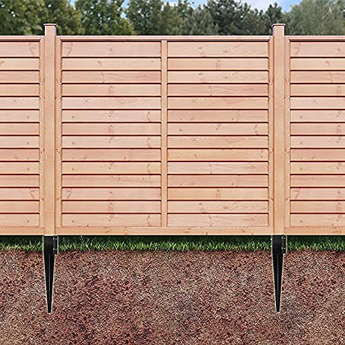 Kdgarden Fence Post Anchor Metal Ground Spike Heavy Duty Black Coated Powder Fence Stakes Post Support Base for 4"x4" Mailbox or Fence Post, 24"x4"x4" Outer Dia (3.5"x3.5" Inner Dia), Pack of 4 Kdgarden