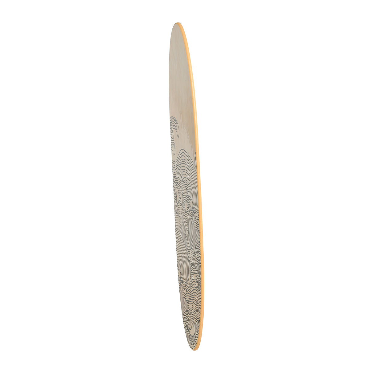 Creative Co-Op Coastal Decorative Surfboard Wall Décor for Living Room; Contemporary Wave Design Overlaid On Light Natural Wood, 65.5" Creative Co-Op
