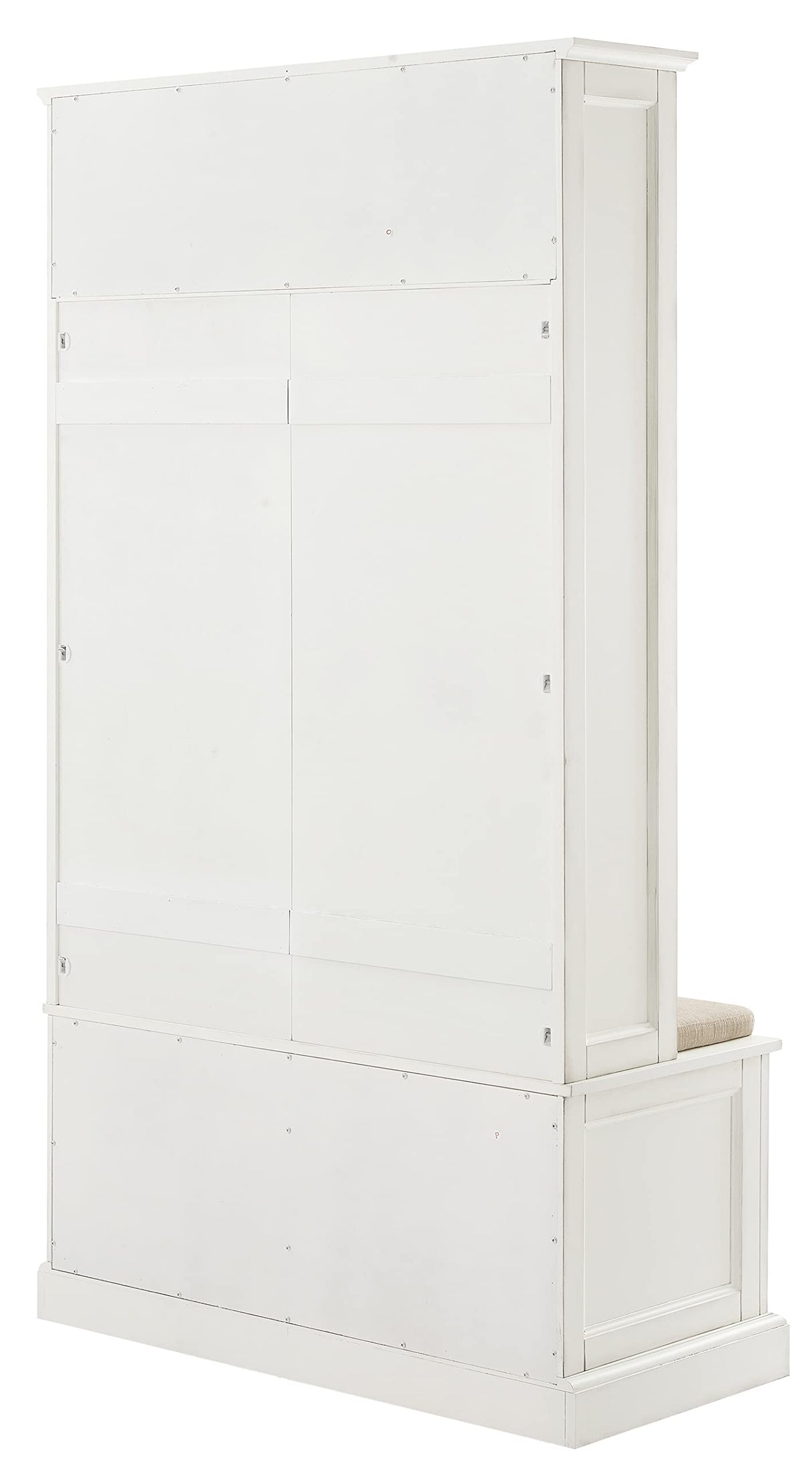 Crosley Furniture Holbrook Hall Tree with Shoe Rack Bench and Coat Hooks for Hanging Storage, Distressed White Crosley Furniture