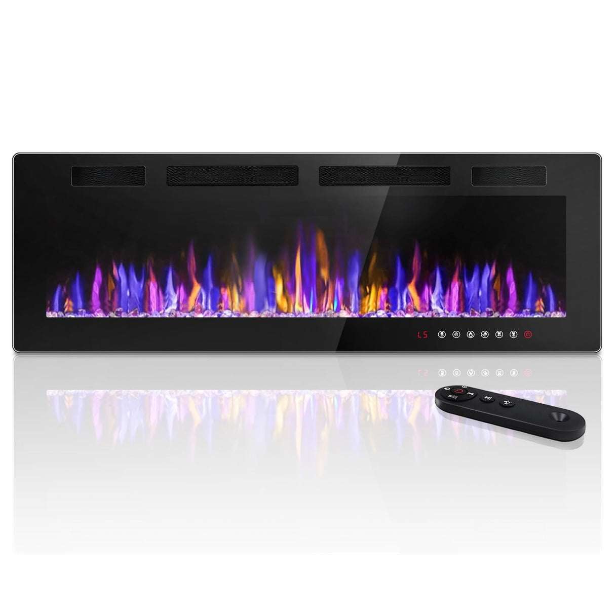 VENDORZ Electic Fireplace, 72" Recessed and Wall Mounted Electric Fireplace, Ultra-Thin Electric Fireplace Inserts Heater, 750W/1500W Fire Places Insert and Wall Electric Fireplace with Remote Control VENDORZ