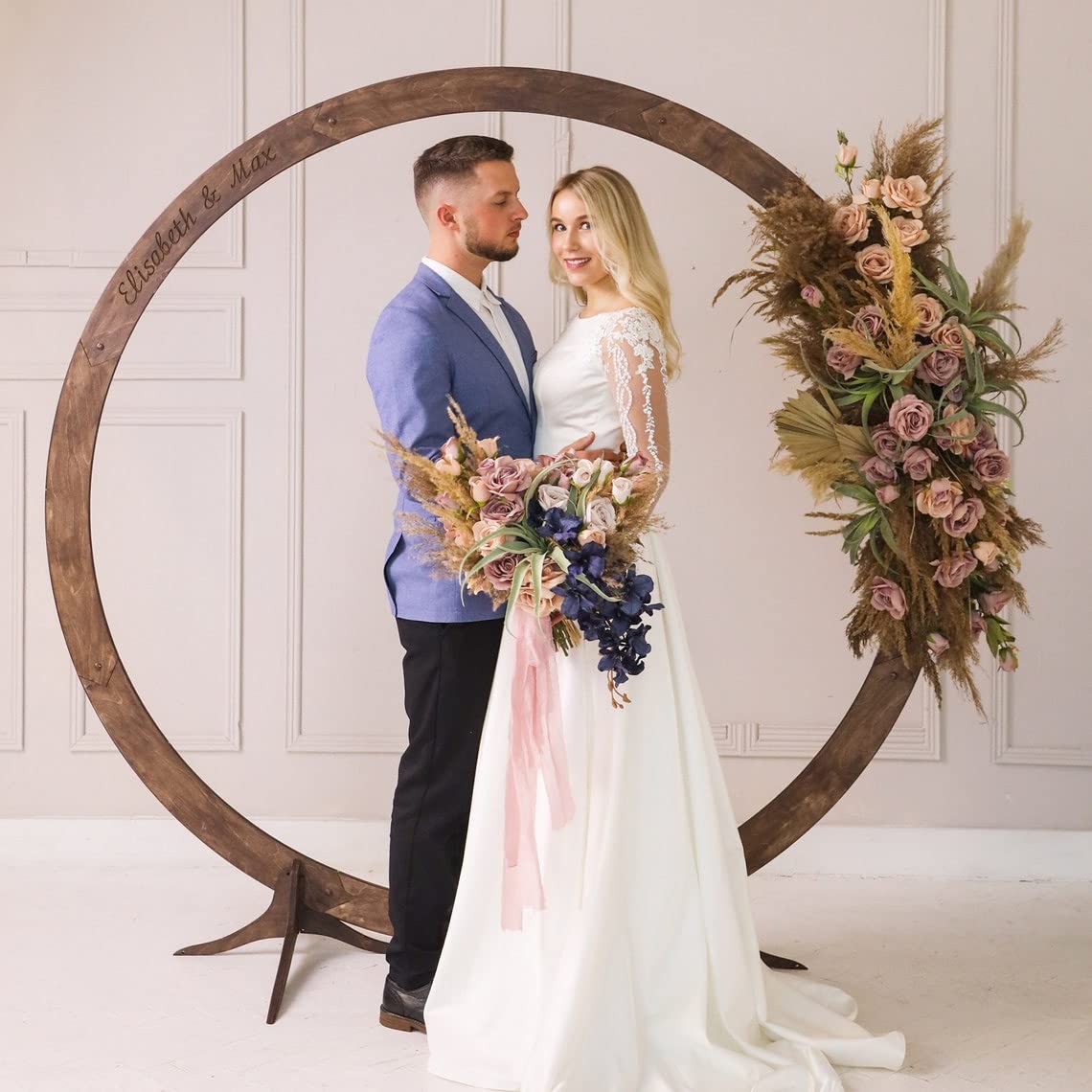 Wooden Wedding Arch 5.9FT, 6.5 FT, 7.2 FT Wood Arch for Wedding Ceremony, Wedding Arbor Backdrop Stand for Garden Wedding, Parties, Indoor, Outdoor, Wooden Wedding Arch Rustic Farmhouse Theme Wedding by Eli
