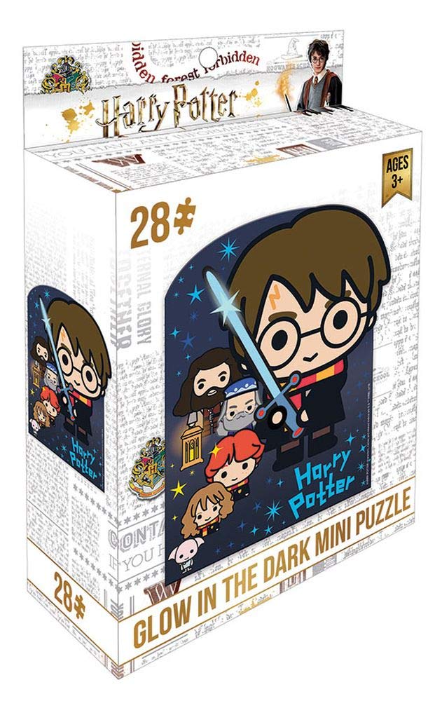 Playhouse Glow in The Dark Harry Potter Chibi 28-Piece Die-Cut Shaped Mini Puzzle for Kids Playhouse