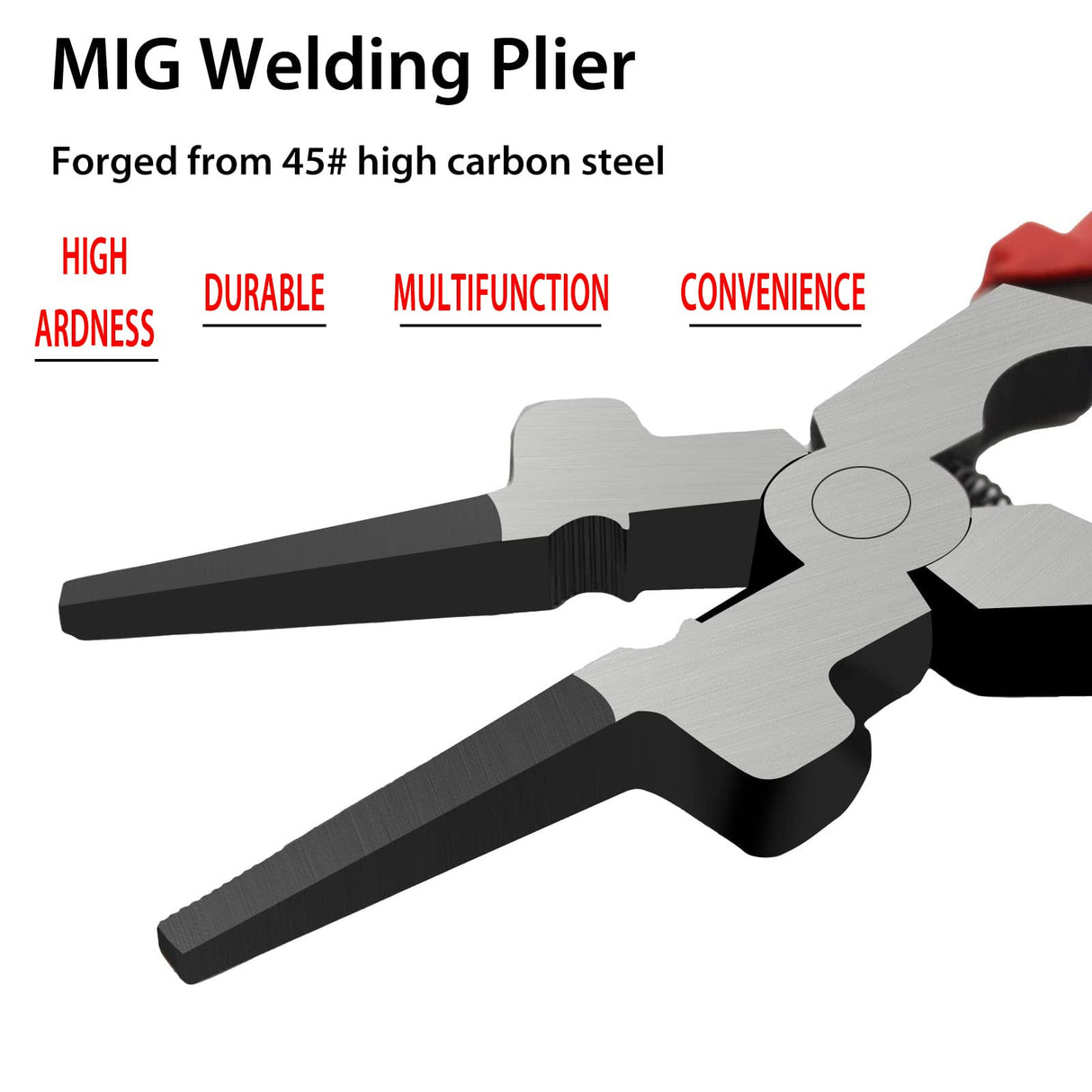 8" Welding Pliers, Multifunction Carbon Steel MIG Welding Pliers with Insulated Handle, Long Nose Pliers Wire Cutting Pliers Goldland-WELD PROTECT
