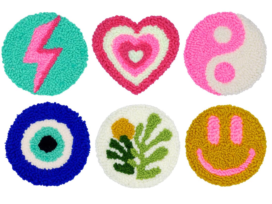 Mefatus Punch Needle Kit for Beginners Adults Kids Easy Punch Needle Embroidery Kit Tool Threader Fabric Hoop Yarn Rug Tufting Coaster Art and Crafts Mefatus