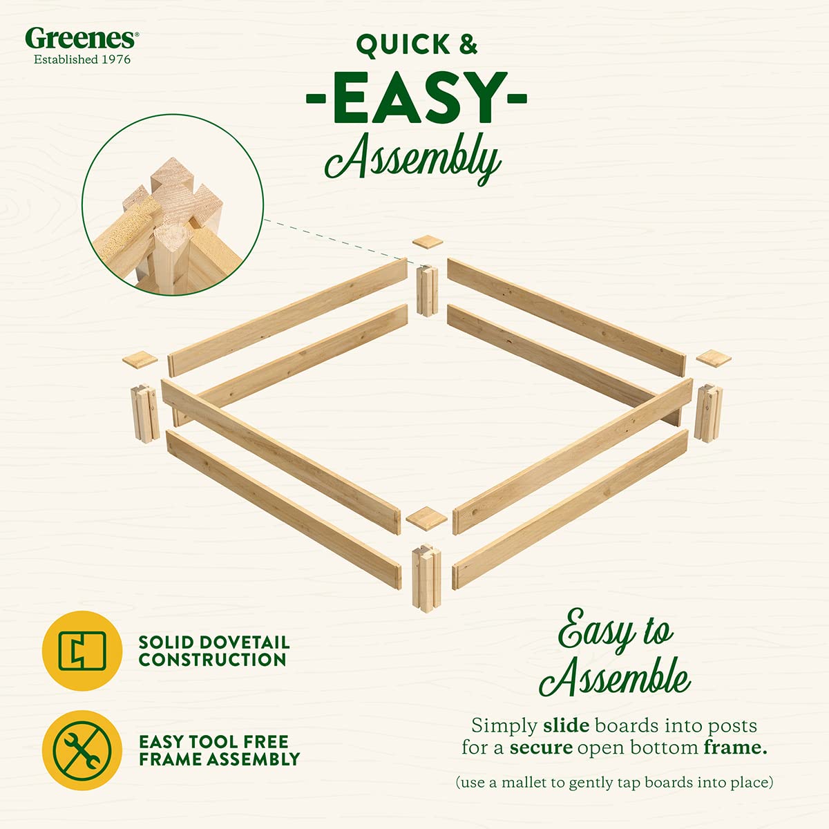 Greenes Fence Original Cedar Raised Garden Bed, 4' x 4' x 7" (3-Pack) - Made in USA with North American Cedar Greenes Fence