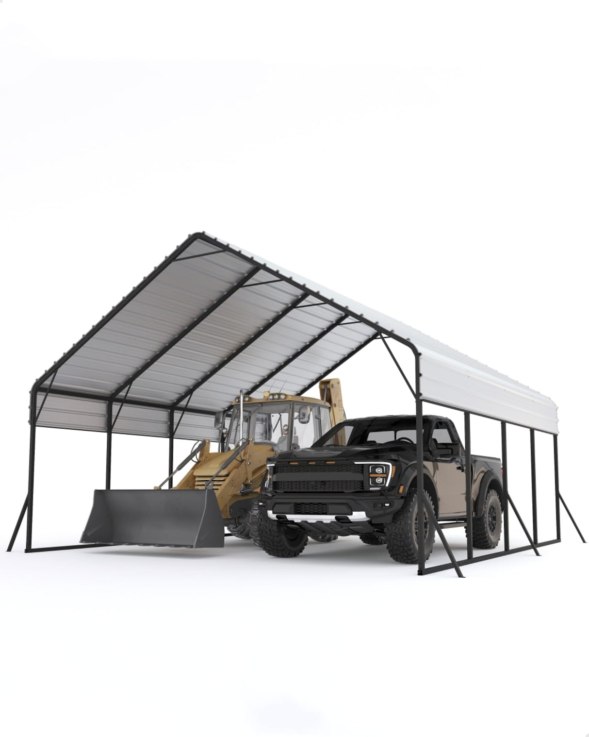 Garveelife 20'x20'x13' Metal Carport for 2 Cars, Heavy Duty Steel Frame for Heavy Snow, Permanent Shelter for Boats, Full-Sized Pickup Trucks, and Tractors, N.W. 800 Lbs GarveeLife