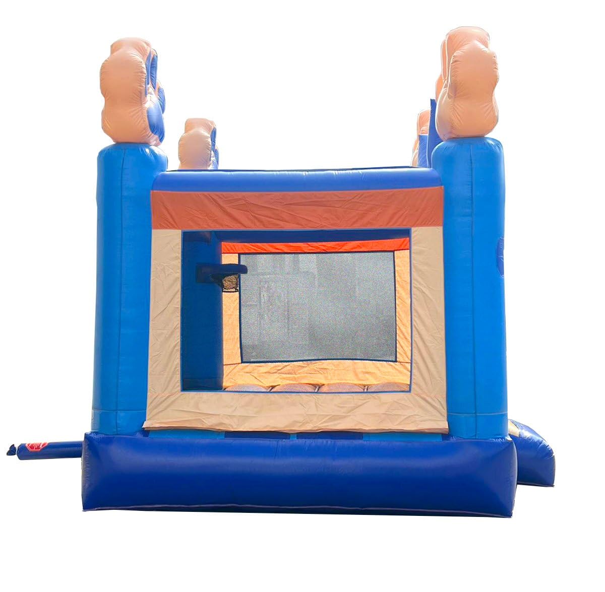 Crossover Inflatable Bounce House, Blue Puppy Dog, 13 x 12 x 14.5 Foot, Outdoor Playhouse for Kids Outdoor Commercial Bouncer Castle with Basketball Hoop, Blower, Stakes, & Storage Bag Pogo Bounce House