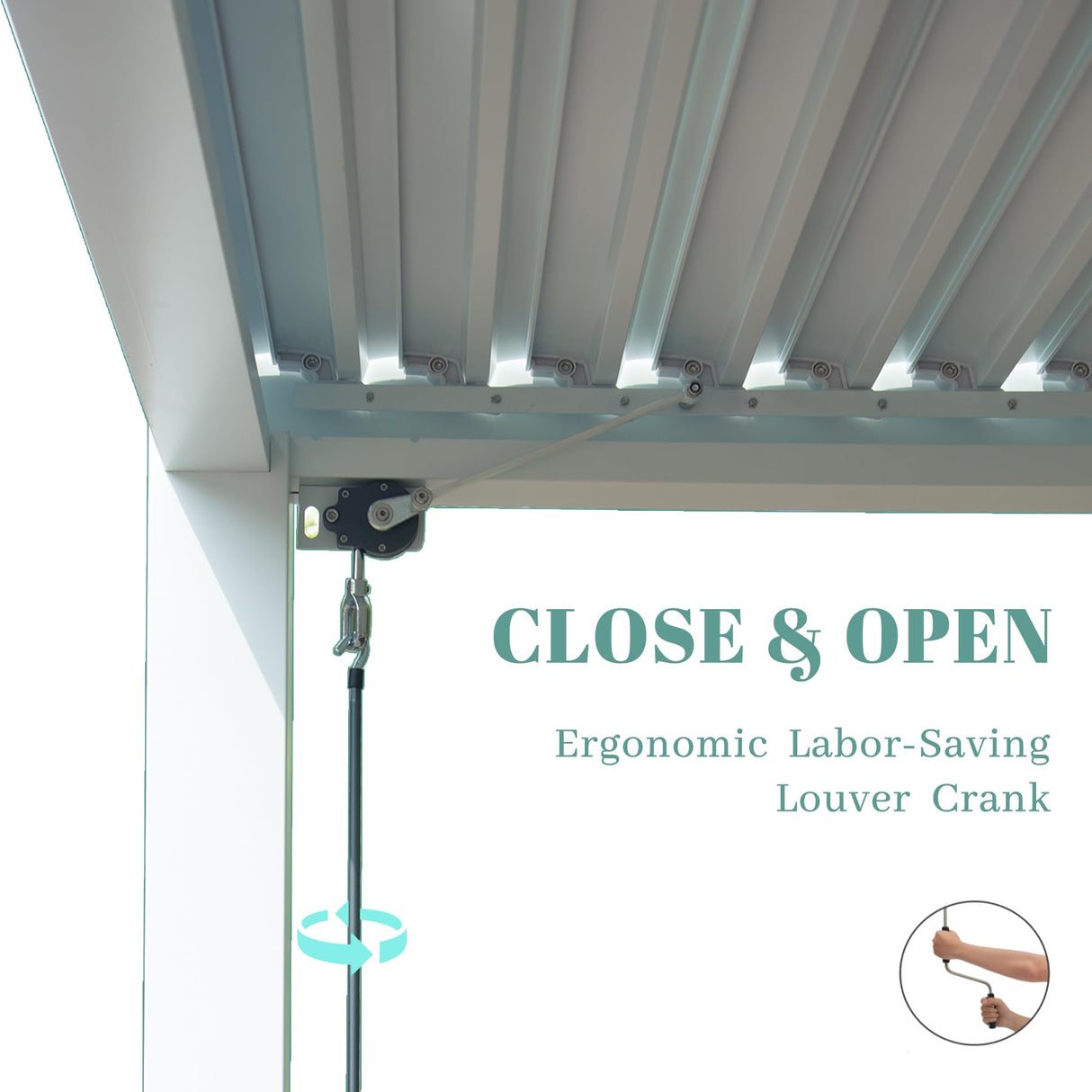 Domi Louvered Pergola 12'x16' Sun Shade Outdoor Aluminum Rainproof Pergola with Adjustable Roof for Backyard Garden Deck (White) domi outdoor living