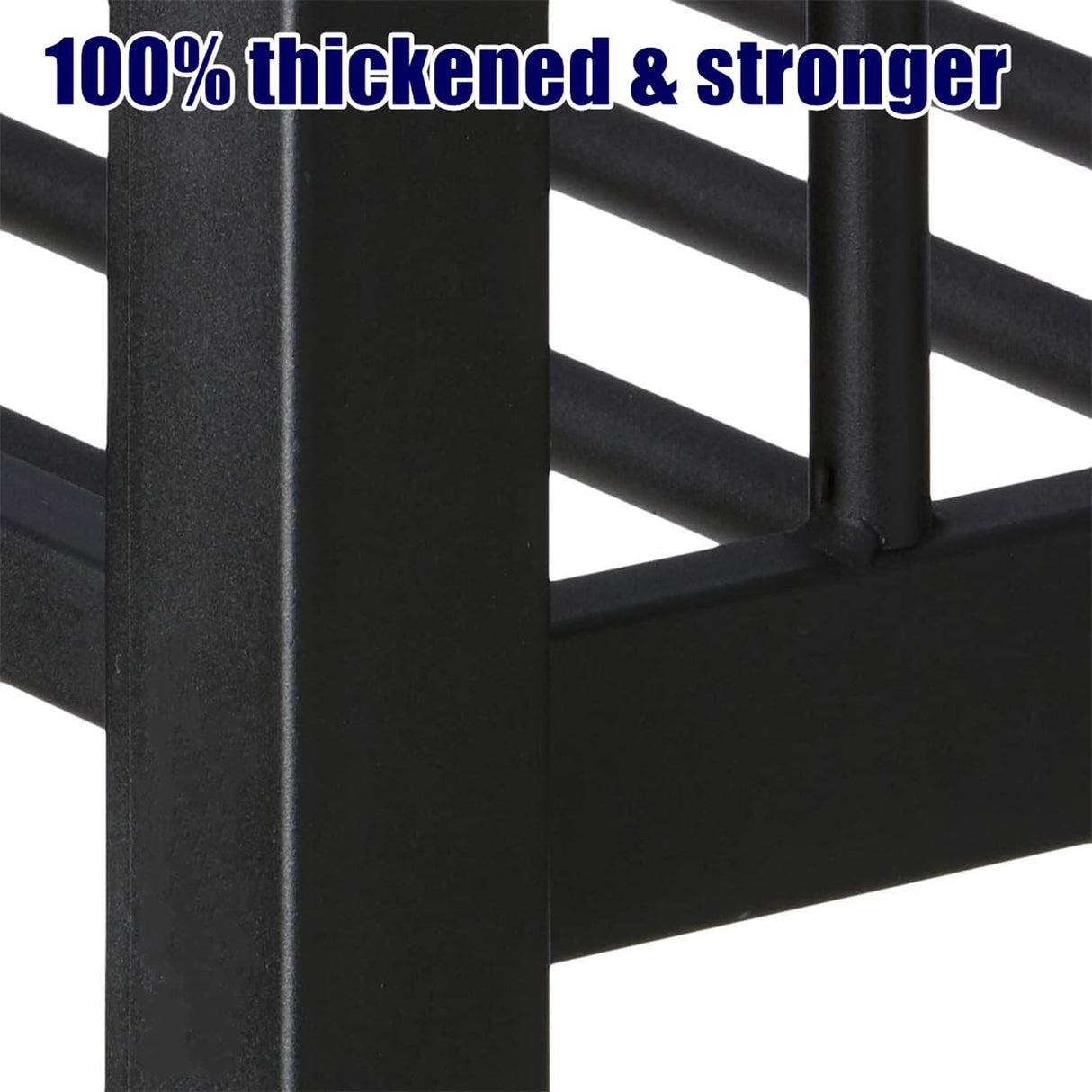 TIHWOALL Latest Upgrade & Stronger Steel Bunk Bed Queen Over Queen Size Bunkbed, Thickened Metal More Stable Heavy Duty Safer Bunk Queen Bed Frame (Easier Assembly) TIHWOALL