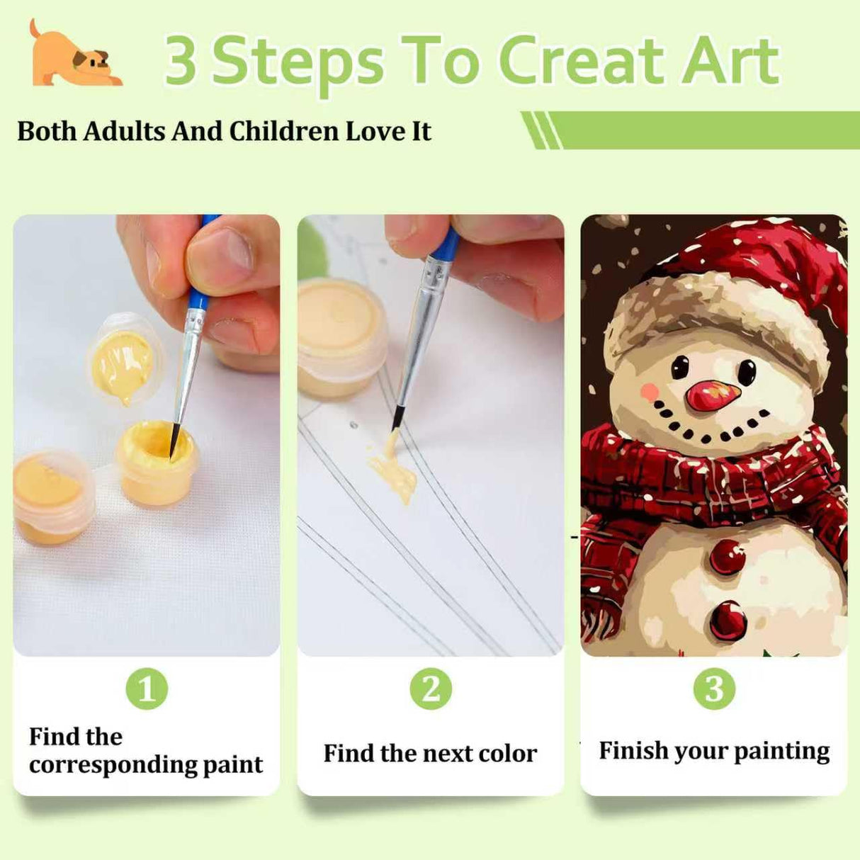 Reivworl Christmas Paint by Numbers Kit for Adults Beginners, Snowman Paint by Numbers, Adult Paint by Number Kits for Gifts and Home Wall Decor 16x20 Inch Reivworl