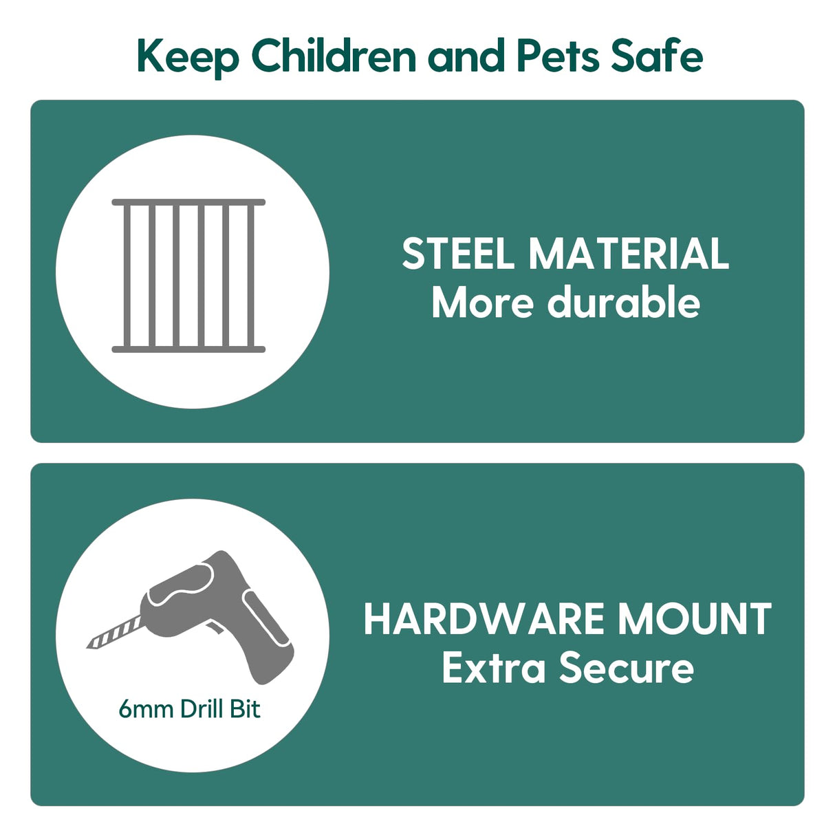 Babelio 26-43" No Bottom Bar Baby Gate for Babies, Elders and Pets, 2-in-1 Hardware Mount Dog Gate for The House, Stairs and Doorways, with Large Walk Thru Door, Brown Wood Pattern BABELIO