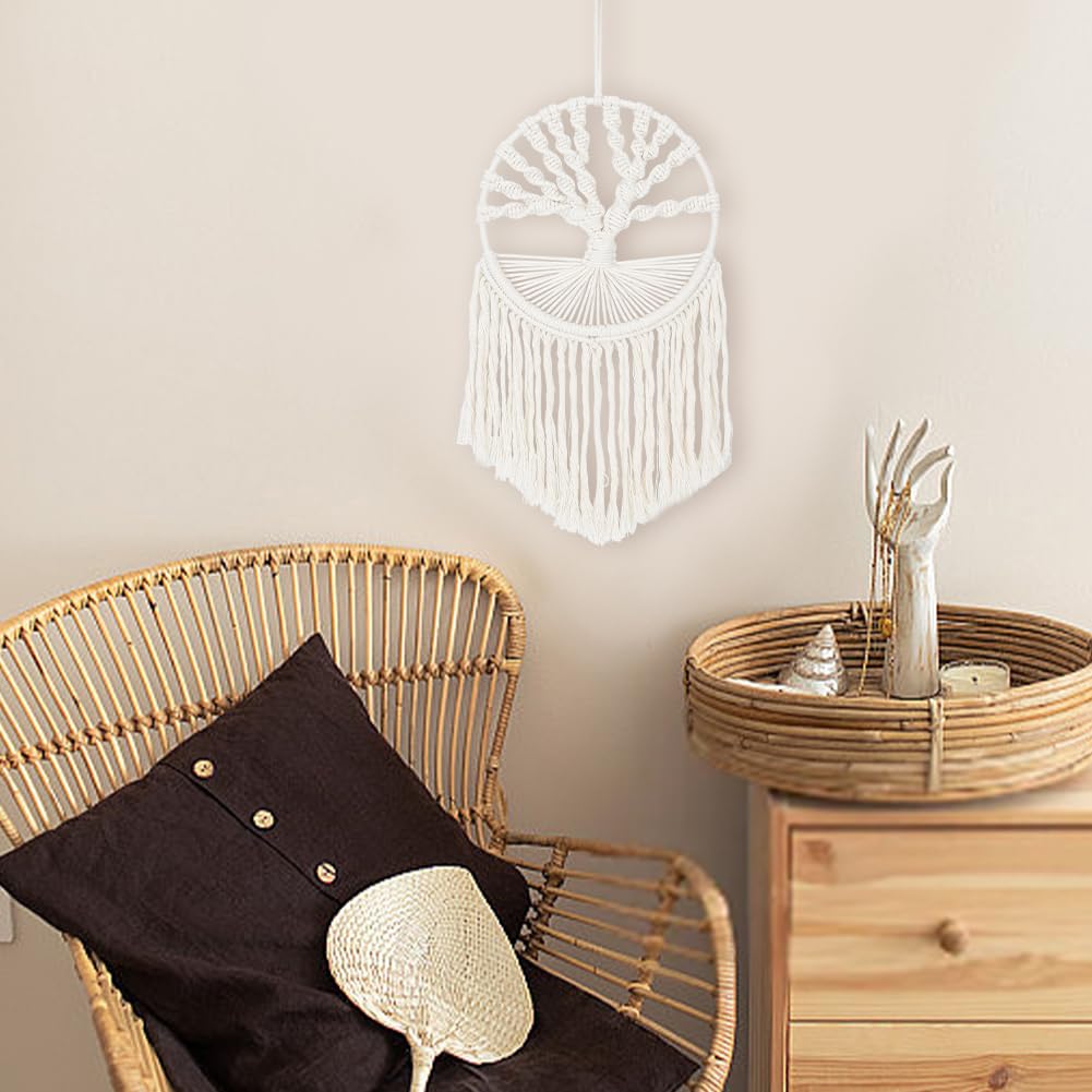 FREEBLOSS DIY Macrame Tree of Life Wall Hanging Kit Macrame Tapestry Wall Hanging Tree of Life Dreamcatcher Wall Hanging Decor for Living Room Macrame Kit for Beginner with Instruction FREEBLOSS