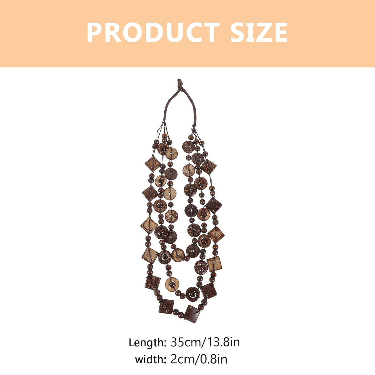 Happyyami 3- Layered Statement Necklace Womens Bohemia Choker Necklaces Multicolor Fashion Wood Bead Necklace Happyyami