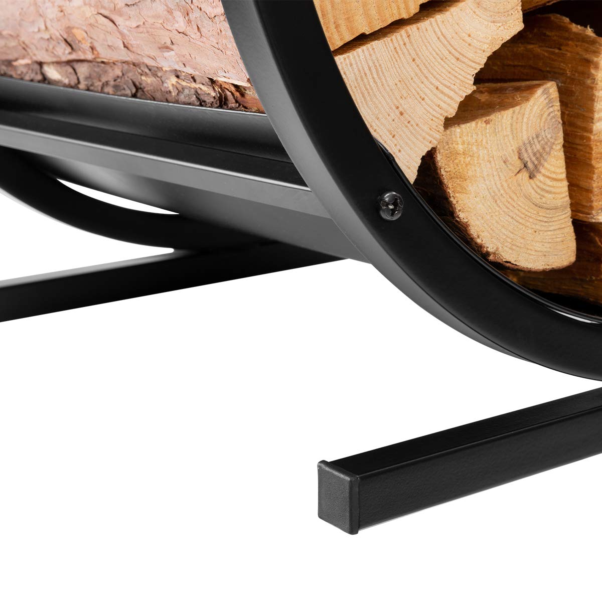 DOEWORKS Small Decorative Indoor/Outdoor Firewood Racks Fireside Log Rack, Black DOEWORKS