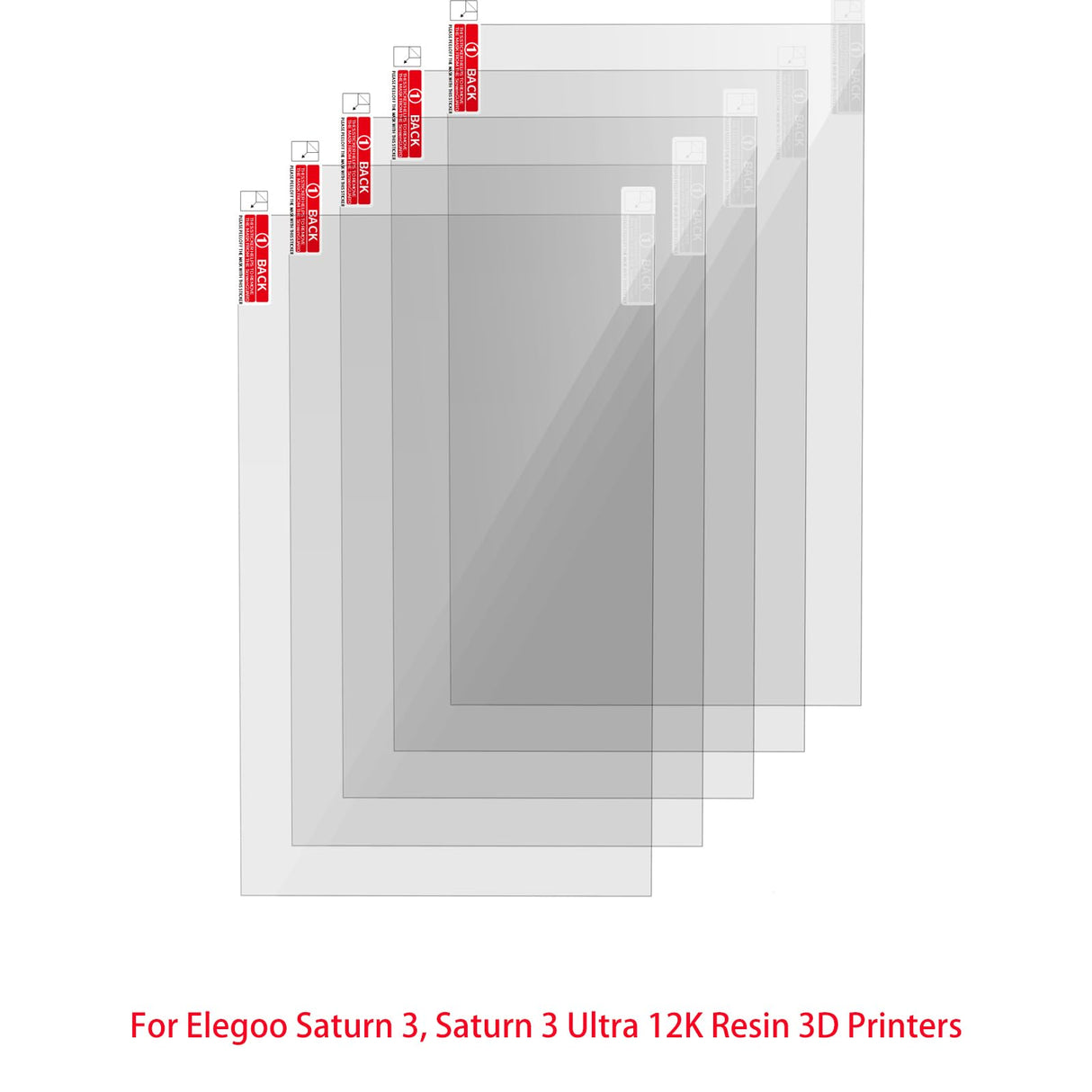 KOYOFEI 5PCS Screen Protector for Elegoo Saturn 3, Saturn 4, 3D Printer Wear-Resistant Leak-Proof Screen Protector Film for Elegoo Saturn 3, Saturn 3 Ultra, Saturn 4 Ultra Resin LCD 3D Printers KOYOFEI